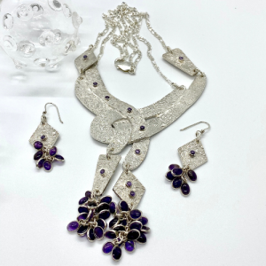 Amethyst Cascade Statement Set