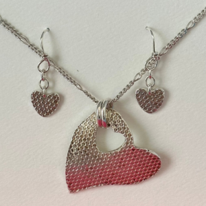 Blushing Heart Pendant Set