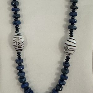 Lapis Beads with Hand Blown Accents Beads